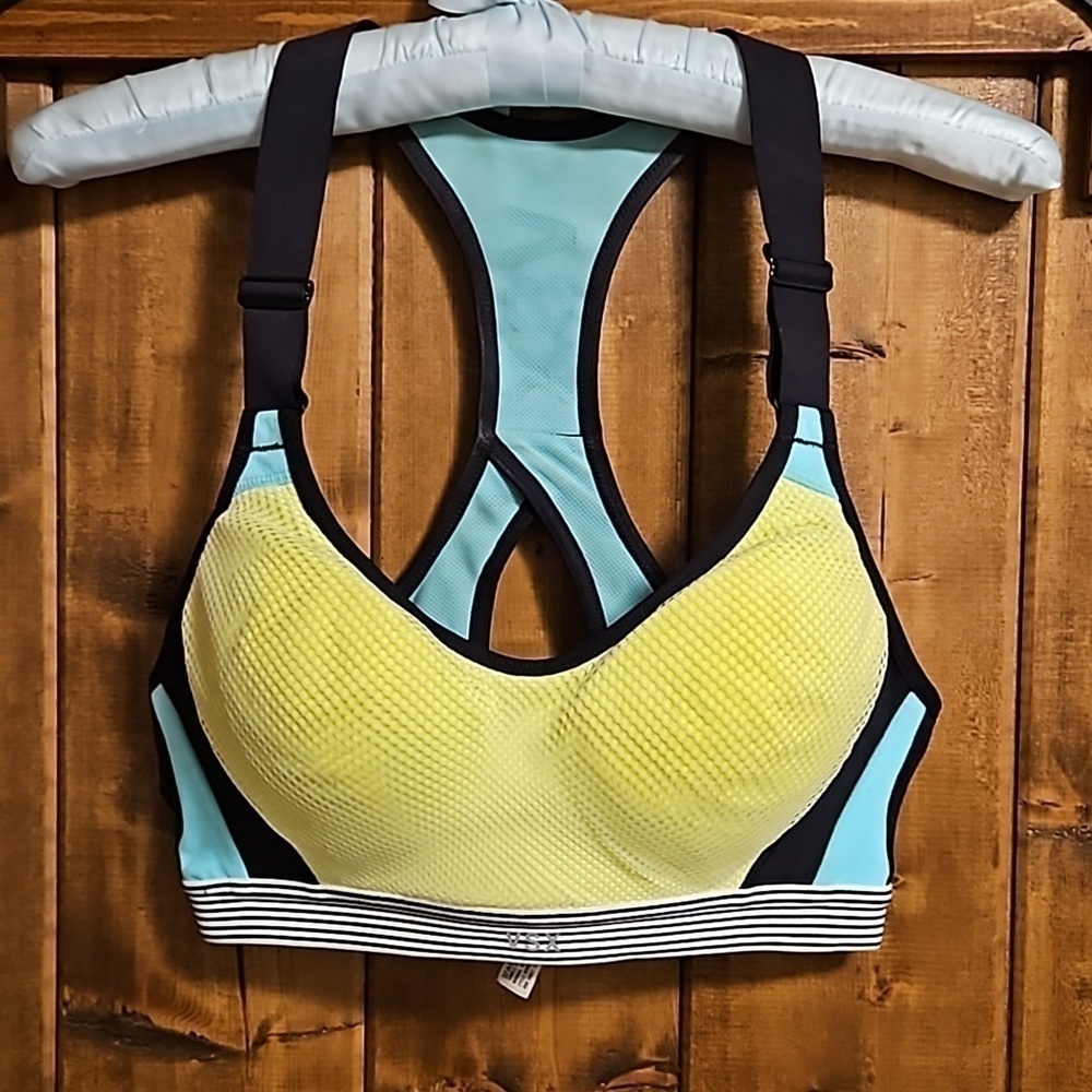 Victoria's Secret Yellow Underwire Racer Back Sports Bra 32B